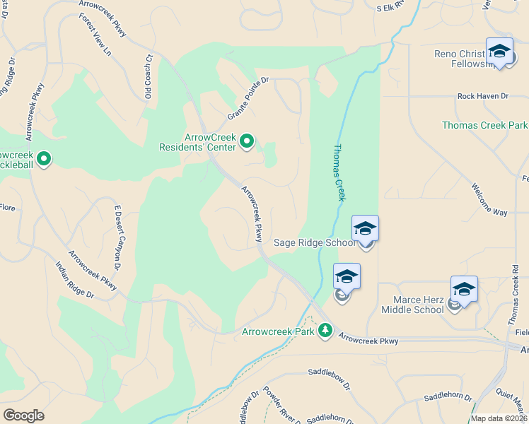 map of restaurants, bars, coffee shops, grocery stores, and more near 2695 Wind Feather Trail in Reno