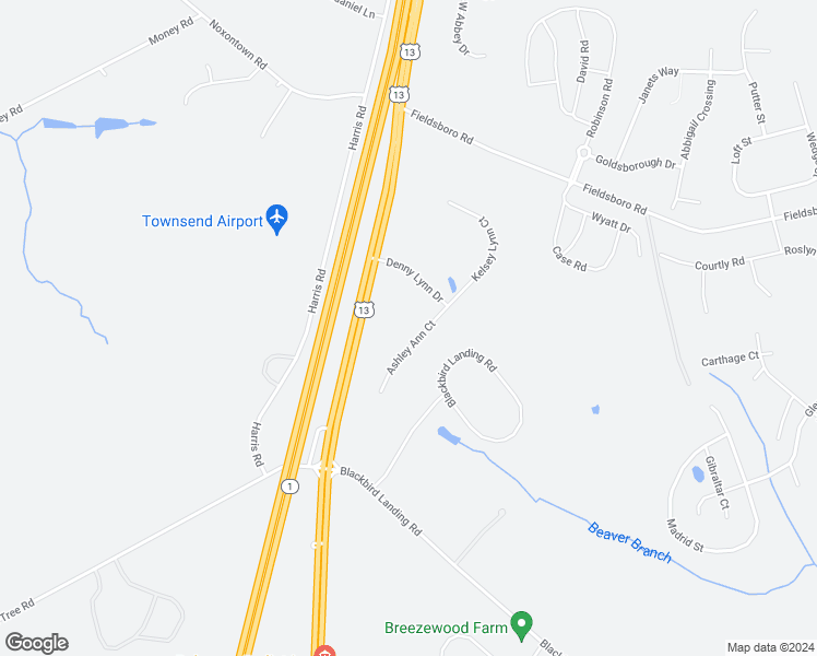 map of restaurants, bars, coffee shops, grocery stores, and more near 103 Ashley Ann Court in Townsend