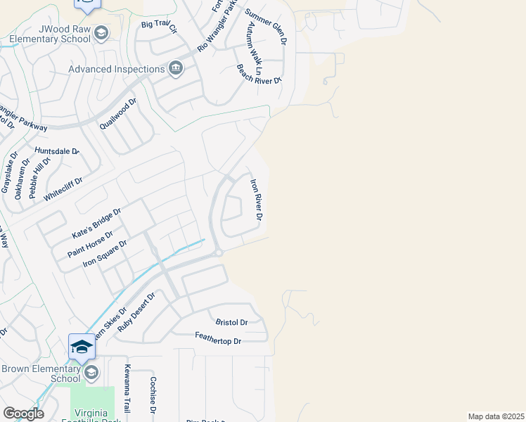 map of restaurants, bars, coffee shops, grocery stores, and more near 15050 Iron River Drive in Reno