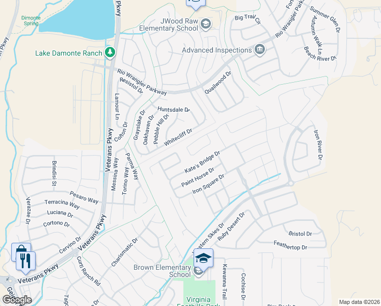 map of restaurants, bars, coffee shops, grocery stores, and more near 2064 Whitecliff Drive in Reno