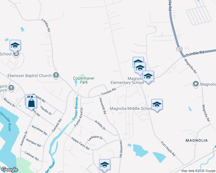 map of restaurants, bars, coffee shops, grocery stores, and more near 628 Falconbridge Drive in Harford County