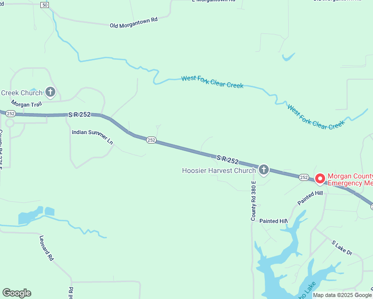 map of restaurants, bars, coffee shops, grocery stores, and more near 3695 Indiana 252 in Martinsville