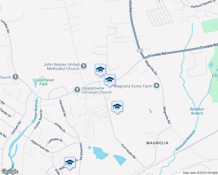 map of restaurants, bars, coffee shops, grocery stores, and more near 901 Trimble Road in Harford County