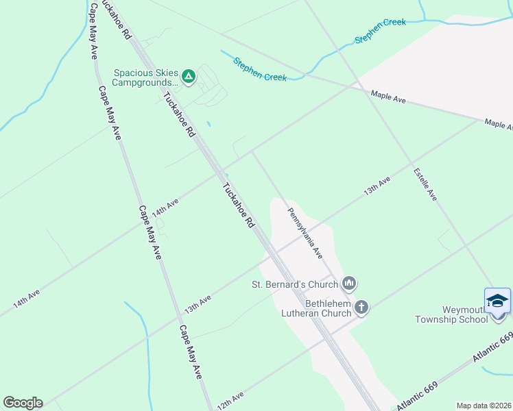 map of restaurants, bars, coffee shops, grocery stores, and more near 27 South Jersey Avenue in Atlantic County