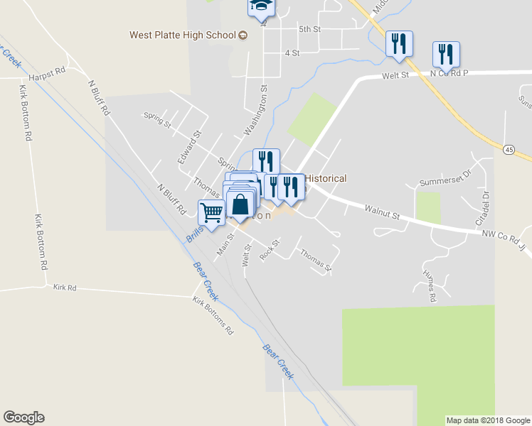 map of restaurants, bars, coffee shops, grocery stores, and more near 605 Short Street in Weston