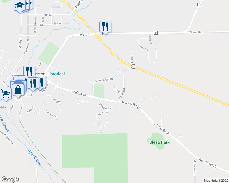 map of restaurants, bars, coffee shops, grocery stores, and more near 105 Cora Drive in Weston