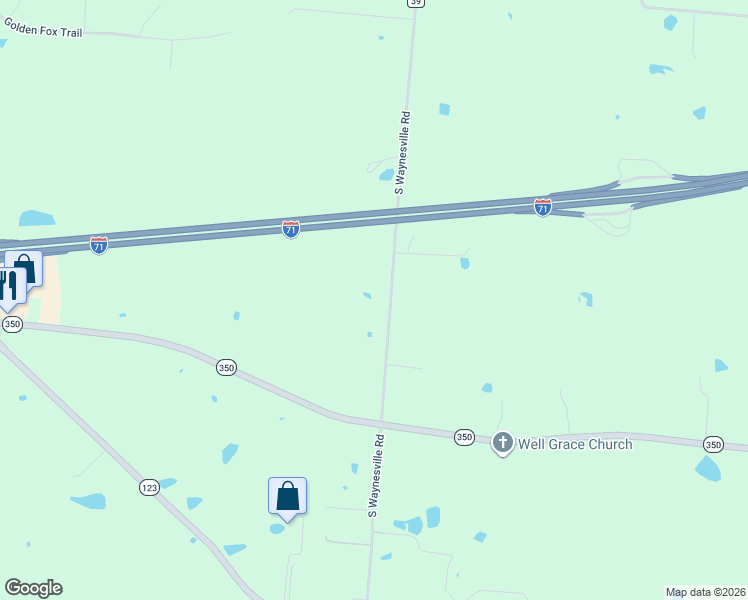 map of restaurants, bars, coffee shops, grocery stores, and more near 1227 South Waynesville Road in Oregonia