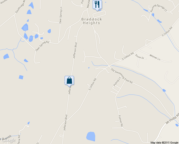 map of restaurants, bars, coffee shops, grocery stores, and more near 6434 S Clifton Rd in Frederick