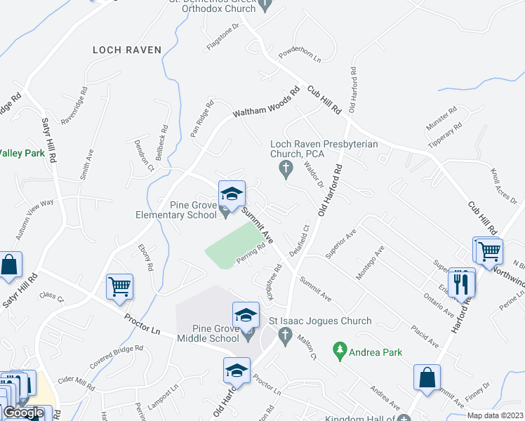 map of restaurants, bars, coffee shops, grocery stores, and more near 4 Dalmeny Court in Parkville