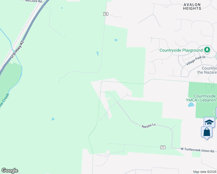 map of restaurants, bars, coffee shops, grocery stores, and more near 932 Natalie Lane in Lebanon