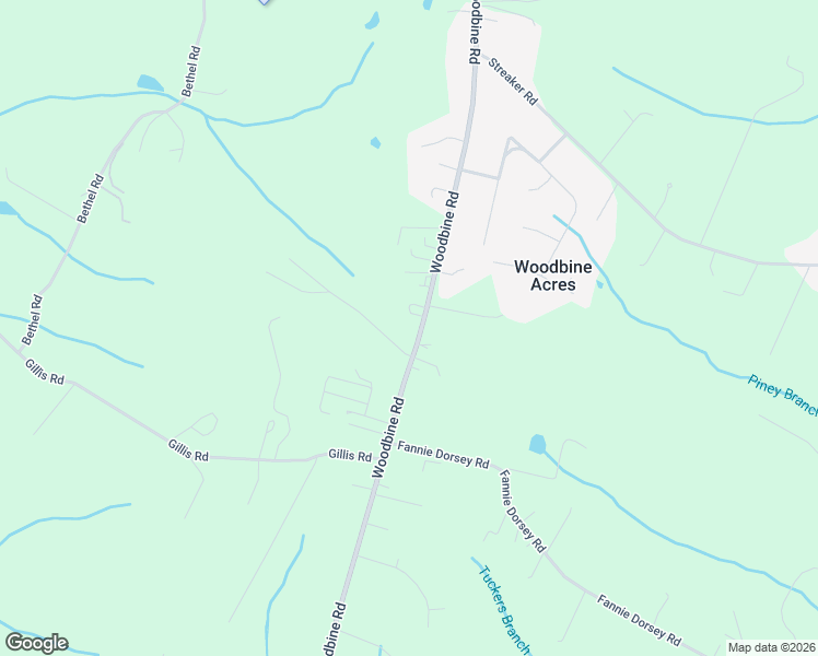 map of restaurants, bars, coffee shops, grocery stores, and more near 5884 Woodbine Road in Woodbine