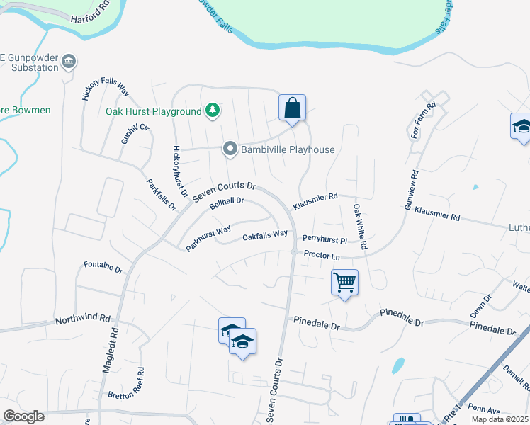 map of restaurants, bars, coffee shops, grocery stores, and more near 9418 Bellhall Drive in Nottingham