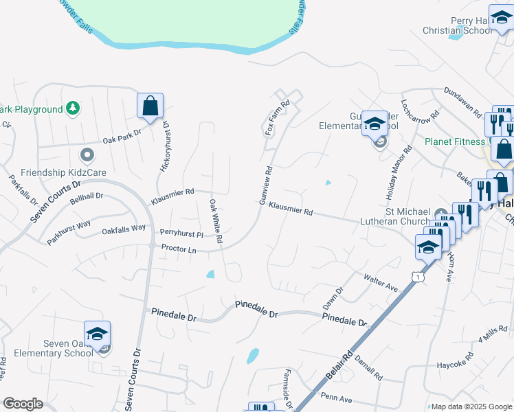 map of restaurants, bars, coffee shops, grocery stores, and more near 9426 Gunview Road in Nottingham