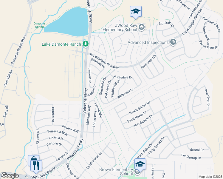 map of restaurants, bars, coffee shops, grocery stores, and more near 10854 Oakhaven Drive in Reno
