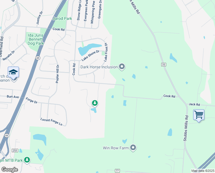 map of restaurants, bars, coffee shops, grocery stores, and more near 899 Cook Rd in Lebanon