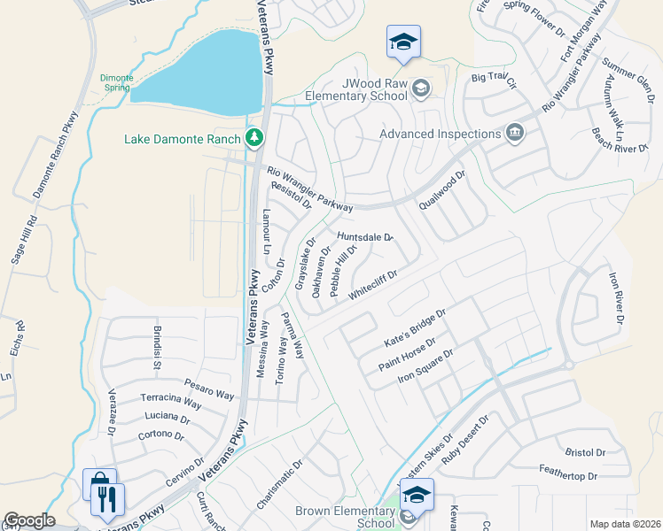 map of restaurants, bars, coffee shops, grocery stores, and more near 10854 Oakhaven Drive in Reno