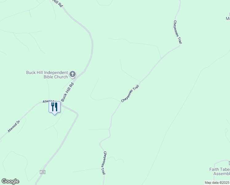 map of restaurants, bars, coffee shops, grocery stores, and more near 52 Teardrop Trail in Gerrardstown