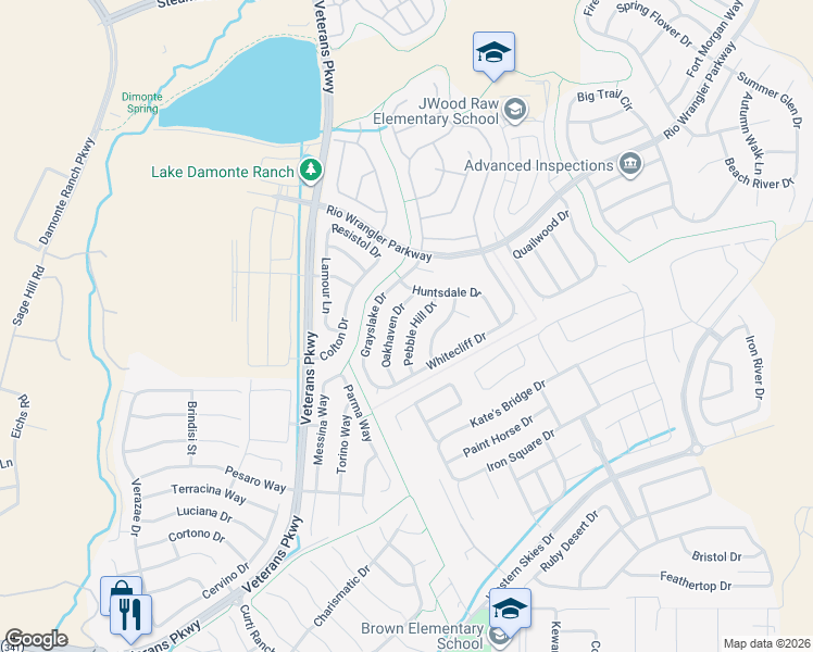 map of restaurants, bars, coffee shops, grocery stores, and more near 10854 Oakhaven Drive in Reno