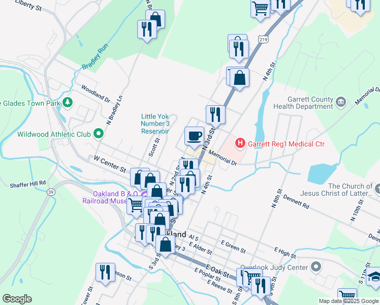 map of restaurants, bars, coffee shops, grocery stores, and more near 125 North 2nd Street in Oakland