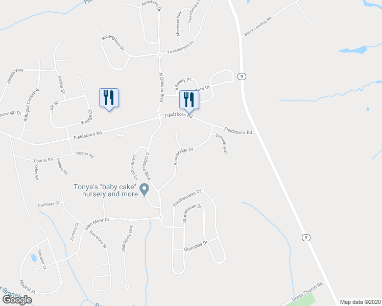 map of restaurants, bars, coffee shops, grocery stores, and more near 234 Avonbridge Drive in Townsend