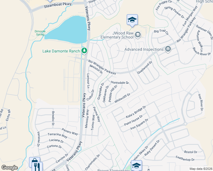 map of restaurants, bars, coffee shops, grocery stores, and more near 10819 Oakhaven Drive in Reno