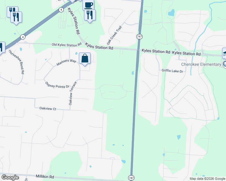 map of restaurants, bars, coffee shops, grocery stores, and more near 5695 Princeton Glendale Road in Butler County