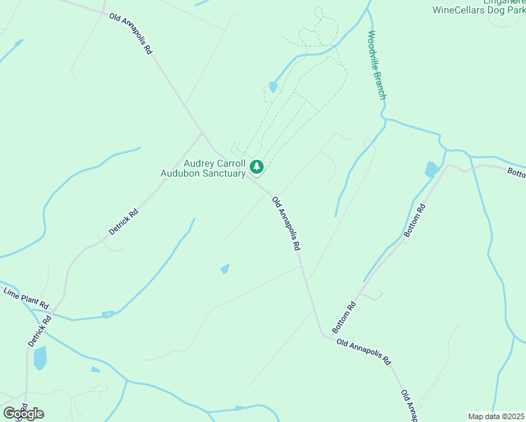 map of restaurants, bars, coffee shops, grocery stores, and more near 13051 Old Annapolis Road in Mount Airy
