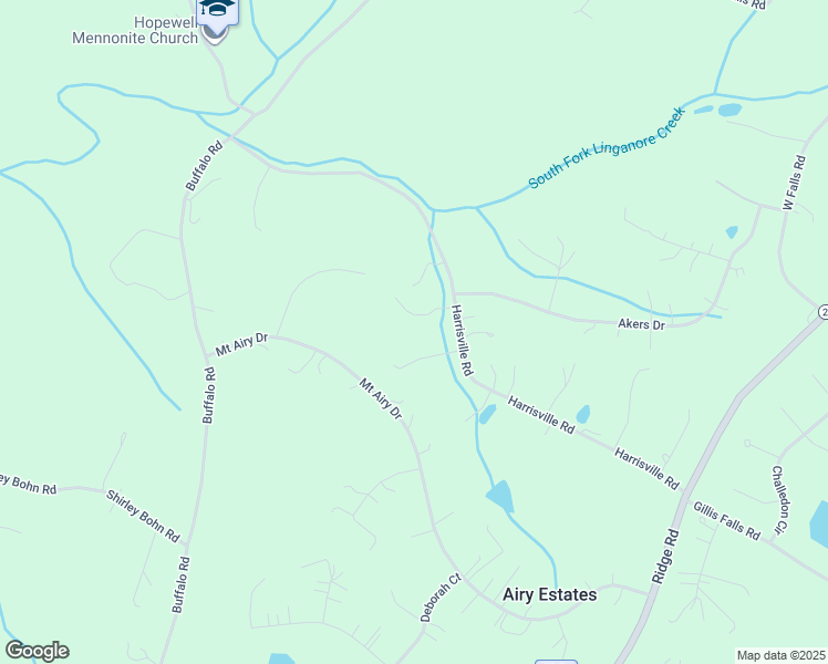 map of restaurants, bars, coffee shops, grocery stores, and more near 4005 Harrisville Road in Mount Airy