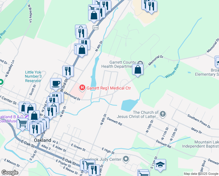map of restaurants, bars, coffee shops, grocery stores, and more near 315 Coolidge Avenue in Oakland
