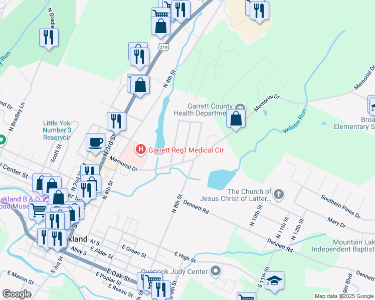 map of restaurants, bars, coffee shops, grocery stores, and more near 315 Coolidge Avenue in Oakland