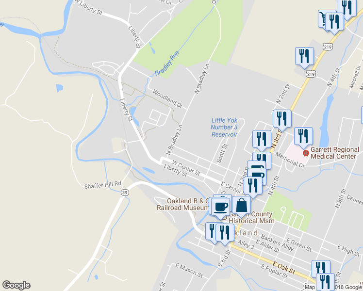 map of restaurants, bars, coffee shops, grocery stores, and more near 209 West Pennington Street in Oakland