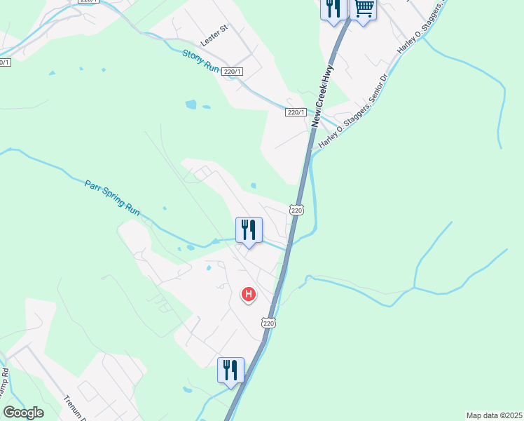 map of restaurants, bars, coffee shops, grocery stores, and more near 180 Polish Pines Loop in Keyser