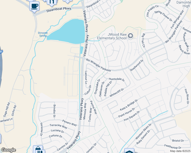 map of restaurants, bars, coffee shops, grocery stores, and more near 11030 Colton Drive in Reno