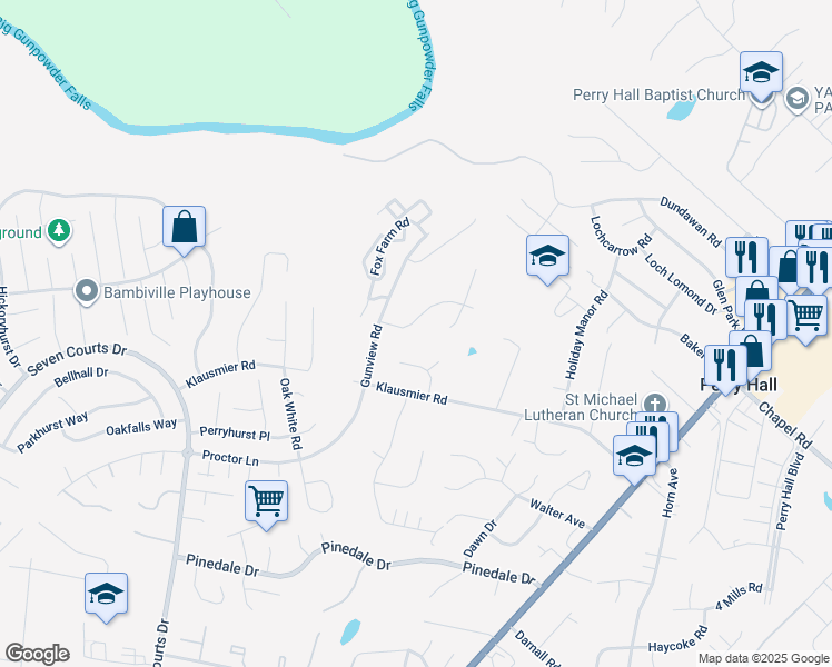 map of restaurants, bars, coffee shops, grocery stores, and more near 3909 Millner Rd in Nottingham