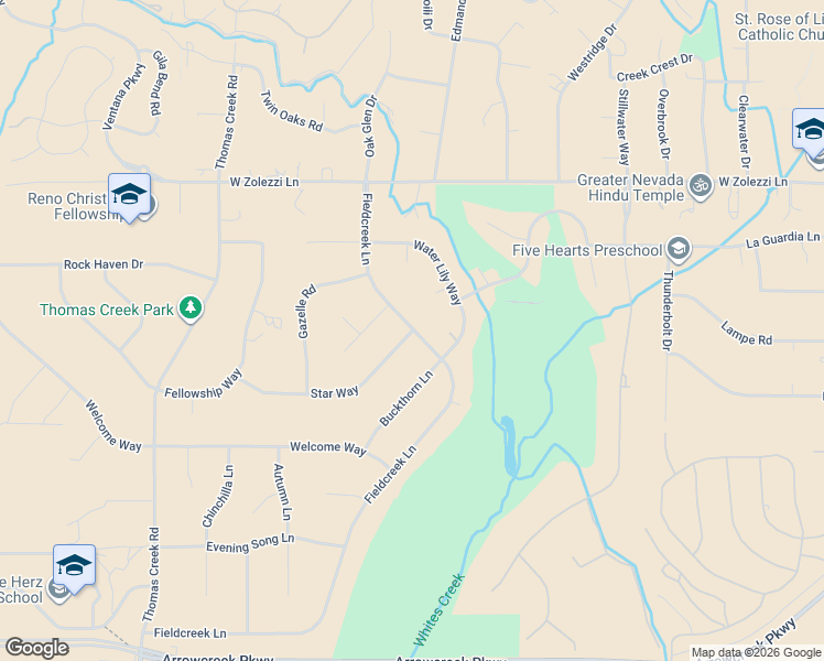 map of restaurants, bars, coffee shops, grocery stores, and more near 932 Star Way in Reno