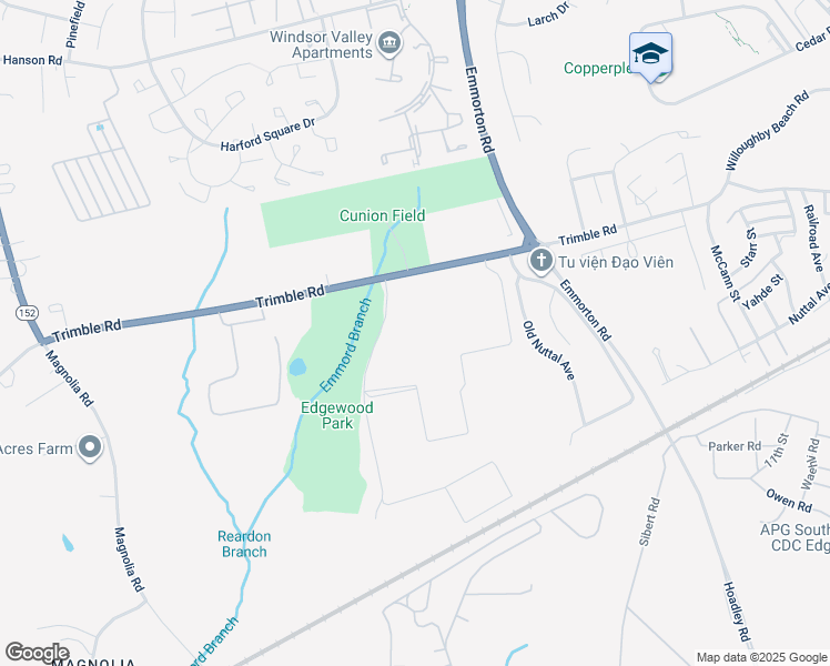 map of restaurants, bars, coffee shops, grocery stores, and more near 1701 Trimble Road in Edgewood
