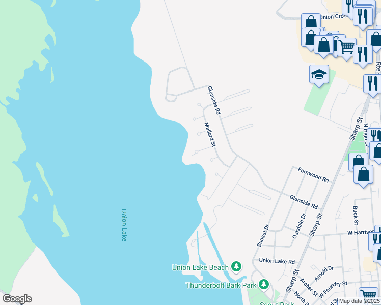 map of restaurants, bars, coffee shops, grocery stores, and more near 8 Osprey Drive in Millville