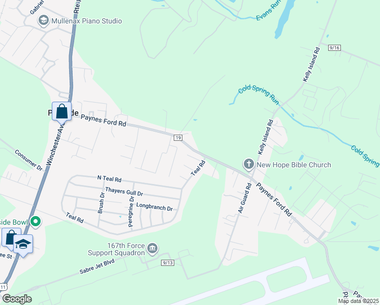 map of restaurants, bars, coffee shops, grocery stores, and more near 70 Glossy Ibis Lane in Martinsburg