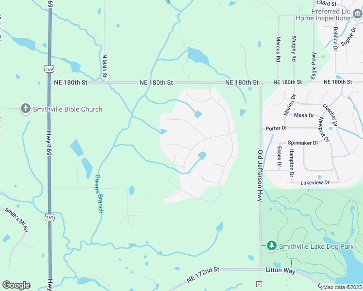 map of restaurants, bars, coffee shops, grocery stores, and more near 204 Rock Bridge Court in Smithville