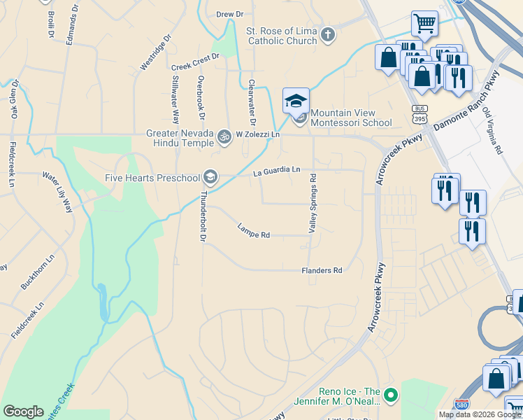 map of restaurants, bars, coffee shops, grocery stores, and more near in Reno