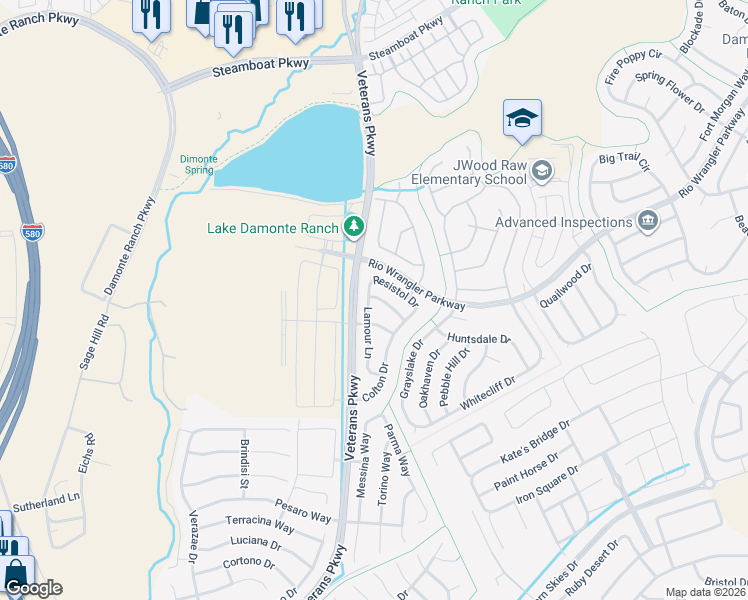 map of restaurants, bars, coffee shops, grocery stores, and more near 11020 Lamour Lane in Reno