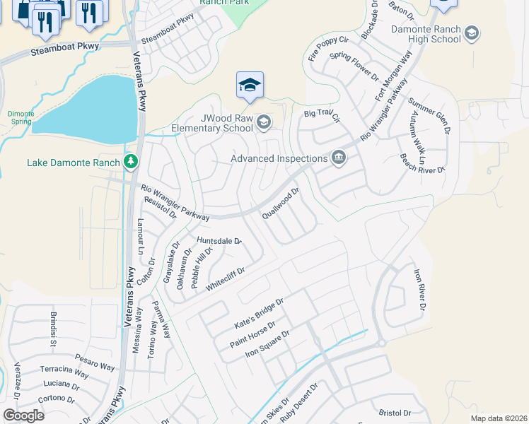 map of restaurants, bars, coffee shops, grocery stores, and more near 2201 Quailwood Drive in Reno