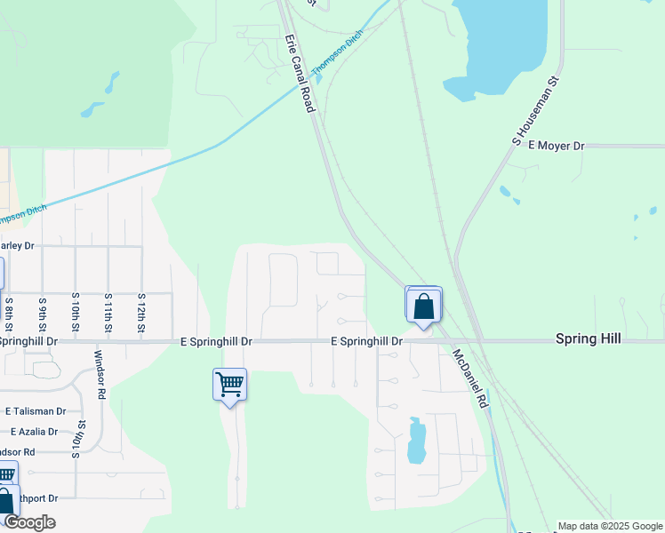 map of restaurants, bars, coffee shops, grocery stores, and more near 1759 East Morgan Drive in Terre Haute