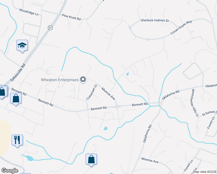 map of restaurants, bars, coffee shops, grocery stores, and more near 2010 Bandy Avenue in Eldersburg
