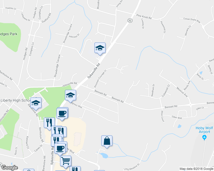 map of restaurants, bars, coffee shops, grocery stores, and more near 5775 Kinsmen Courage Court in Sykesville