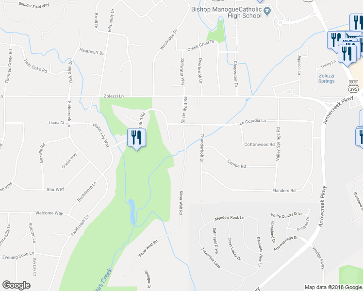 map of restaurants, bars, coffee shops, grocery stores, and more near 12695 Silver Wolf Road in Reno