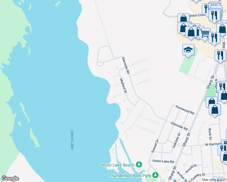 map of restaurants, bars, coffee shops, grocery stores, and more near 8 Osprey Drive in Millville