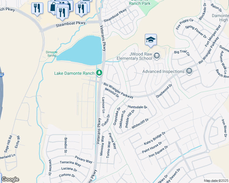 map of restaurants, bars, coffee shops, grocery stores, and more near 1859 Resistol Drive in Reno