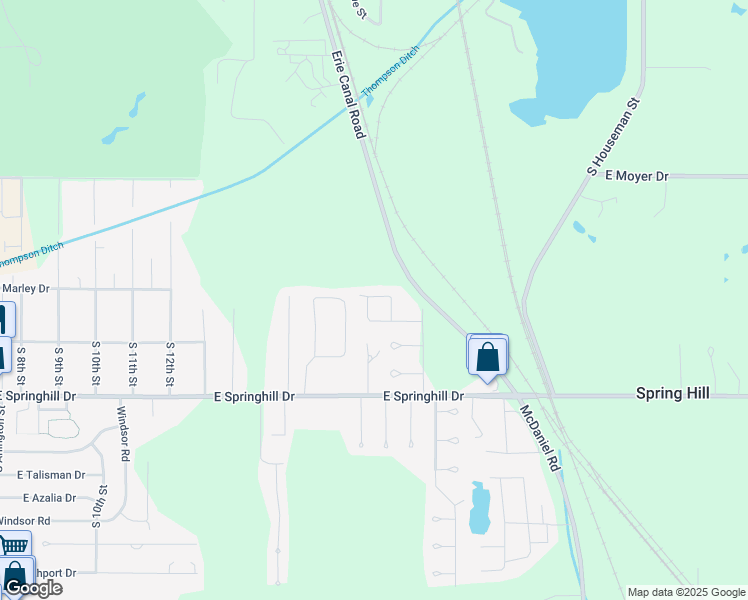 map of restaurants, bars, coffee shops, grocery stores, and more near 1759 East Morgan Drive in Terre Haute