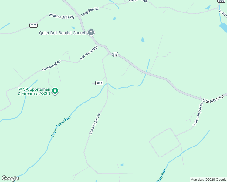 map of restaurants, bars, coffee shops, grocery stores, and more near 113 Burnt Cabin Road in Fairmont